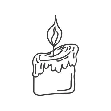 Burning candle line Stock Illustration