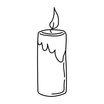 Burning candle line Stock Illustration