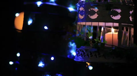 Burning candle at night Stock Footage 40743327