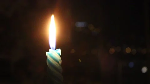 Burning candle at night Stock Footage 135659281