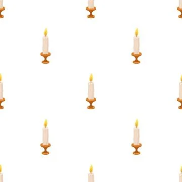 Burning candle from paraffin wax. Easter single icon in cartoon style vector Ilustración de archivo