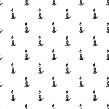 Burning candle pattern seamless Stock Illustration