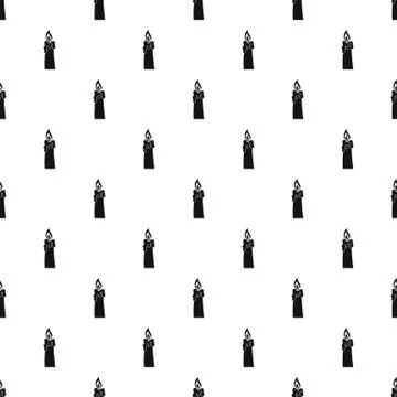 Burning candle pattern seamless vector Stock Illustration