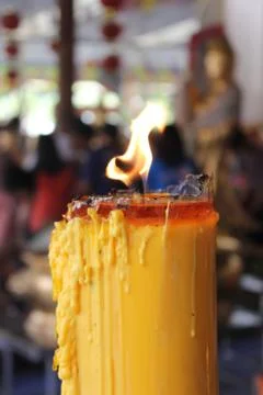 Burning candle. Stock Photos