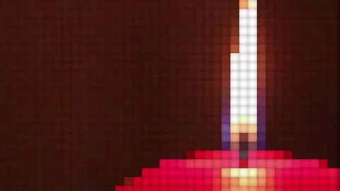 Burning candle. pixel image Stock Footage 82471602