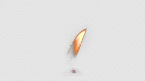 Burning candle with realistic flame isolated on transparent background Vidéo 328250835