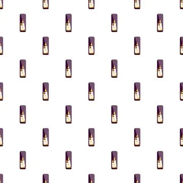 Burning candle seamless pattern with glowing flame Illustrazione stock