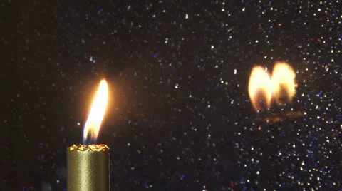 Burning candle shimmering in the night 3 Video stock 23683074