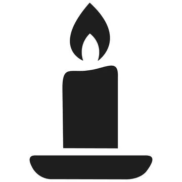 Burning candle silhouette icon for gothic design Stock Illustration