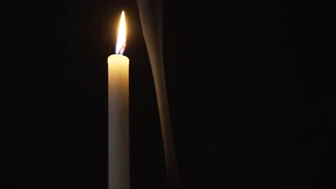Burning Candle with Smoke in the Dark Vídeos de archivo 333106865