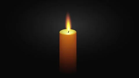 Burning Candle with Soft Glow in Dark Background Stock Footage 296369756