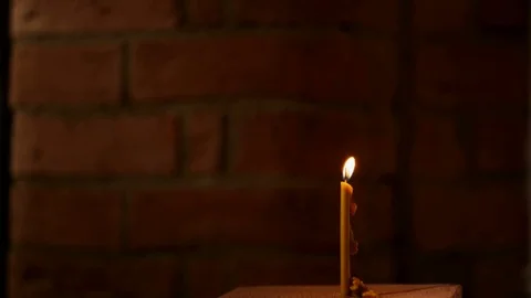 Burning candle timelapse or stop motion video Stock Footage 72716376