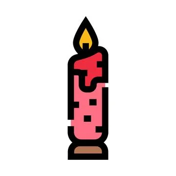 Burning candle warming atmosphere and creating light Stock Illustration