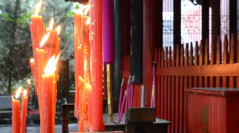 Burning candle in the wind Stock Footage 35274852