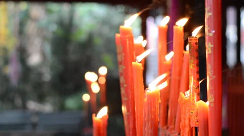 Burning candle in the wind Stock Footage 35274891