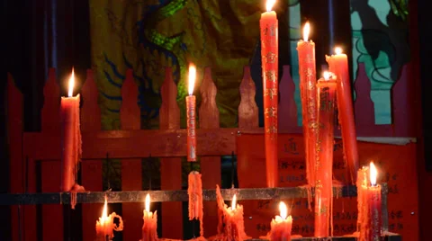 Burning candle in the wind Stock Footage 35315937