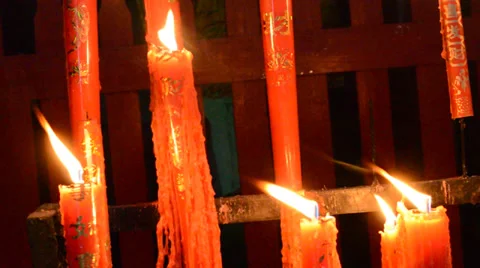 Burning candle in the wind Stock Footage 35315966