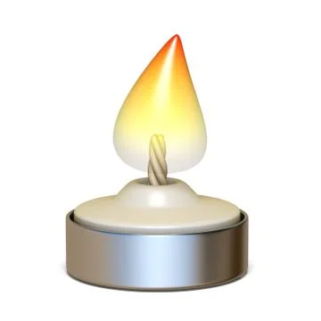 Burning candlelight 3D render illustration Stock Illustration