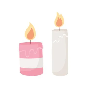 Burning candles aromatherapy Stock Illustration