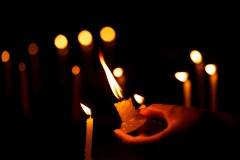 Burning Candles Background Image Stock Photos