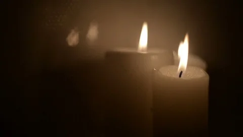 Burning candles in the bathroom Stock Footage 69861491