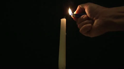 Burning candles on black background Stock Footage 11149320