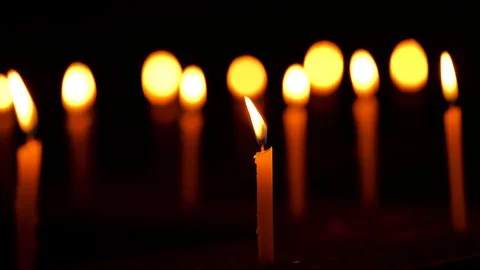 Burning Candles Blur To Focus Clip Stock Footage 117173643