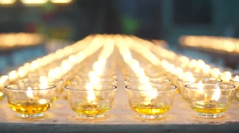 Burning candles at a Buddhist temple Video stock 52323803