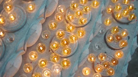 Burning candles at a Buddhist temple Video stock 52324364
