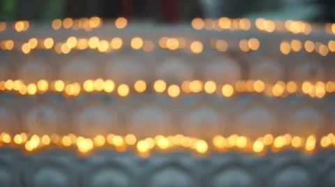 Burning candles at a Buddhist temple Video stock 52324818