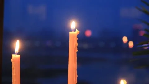 Burning candles, candle holders 스톡 동영상 10793675