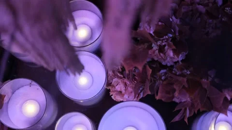  burning candles close up Stock Footage 167509570