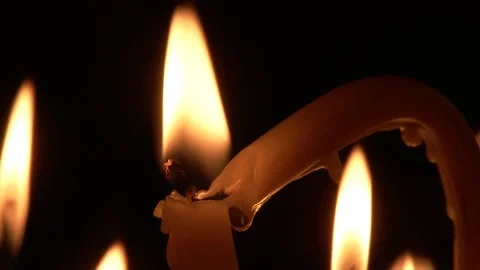 Burning candles close-up HD Video stock 79281266
