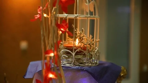 Burning candles, colourfull slow motion Stock Footage 95637817