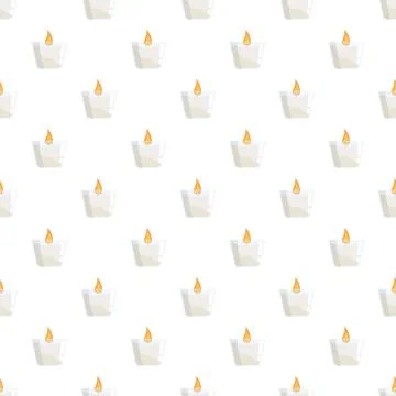 Burning candles creating a seamless pattern background Stock Illustration