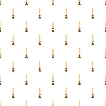 Burning candles creating a seamless pattern background Stock Illustration