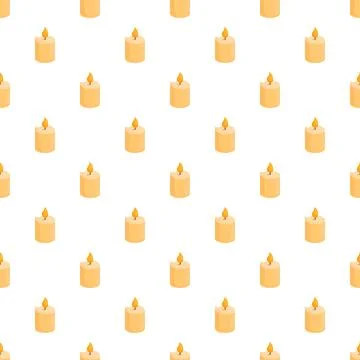 Burning candles creating a seamless pattern background Stock Illustration