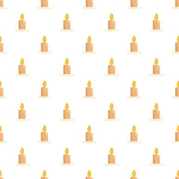 Burning candles creating seamless repeating pattern background Stock Illustration