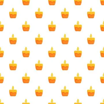 Burning candles creating a seamless repeating pattern background Illustrazione stock