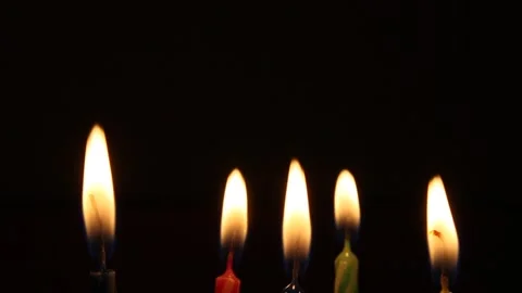 Burning candles in the dark Stock Footage 136025612
