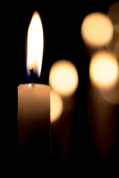 Burning candles  in the dark Stock Photos