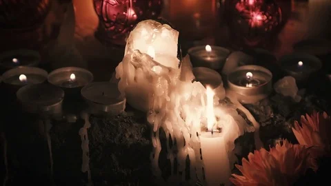 Burning candles on the day of the dead Stock Footage 82416172