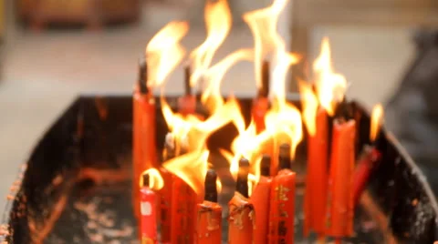 Burning candles Stock Footage 60747984