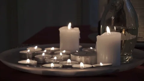Burning candles Stock Footage 92127791