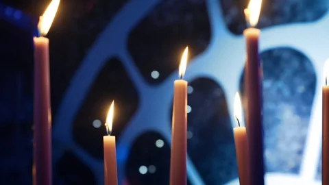 Burning candles Stock Footage 98303497