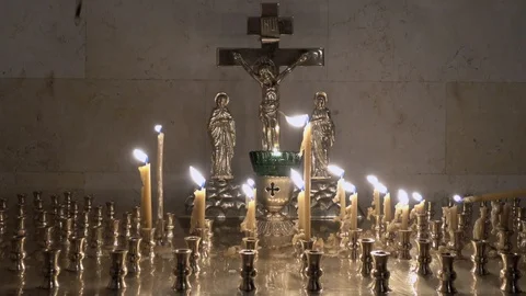 Burning candles Video stock 129694257