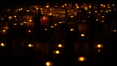 Burning candles in Glasses Stock Footage 115324444