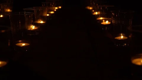 Burning candles in Glasses Stock Footage 115324603