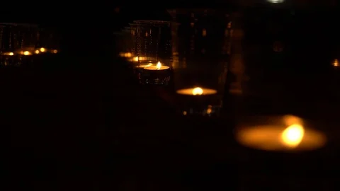Burning candles in Glasses Stock Footage 115324740