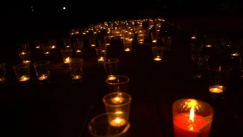 Burning candles in Glasses Stock Footage 115324741